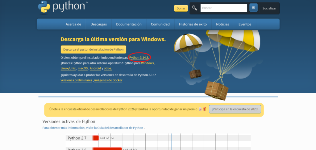 instalar Python en Windows