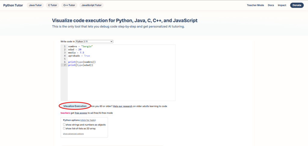Variables y tipos de datos en Python tutorial