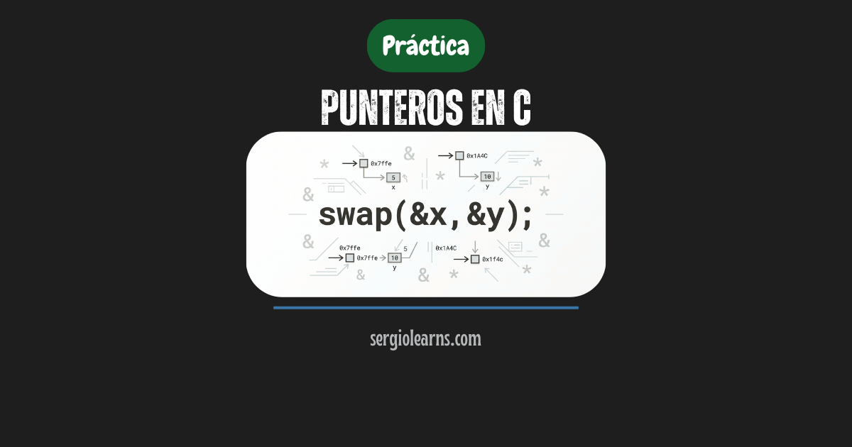 punteros en C práctica swap vectores funciones