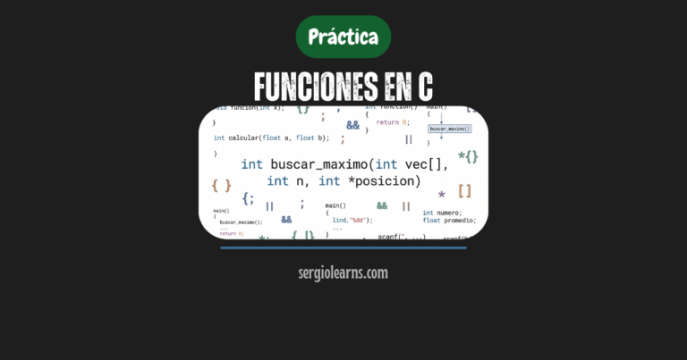 funciones en C práctica arrays búsqueda transformación estadísticas