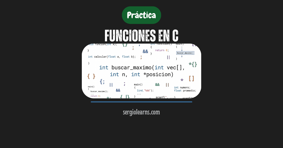 funciones en C práctica arrays búsqueda transformación estadísticas