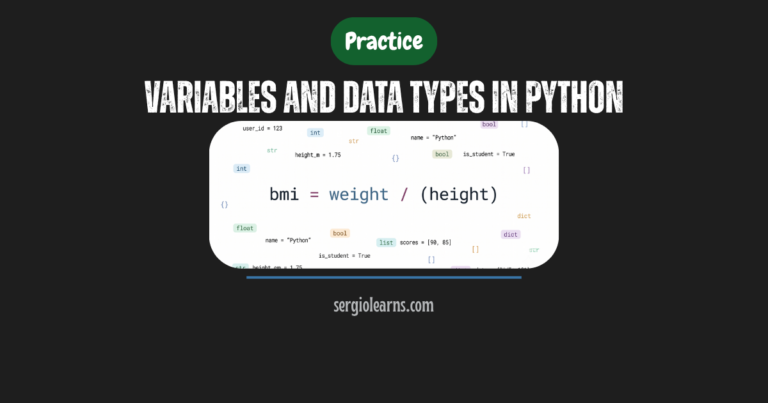 variables and data types in Python practice