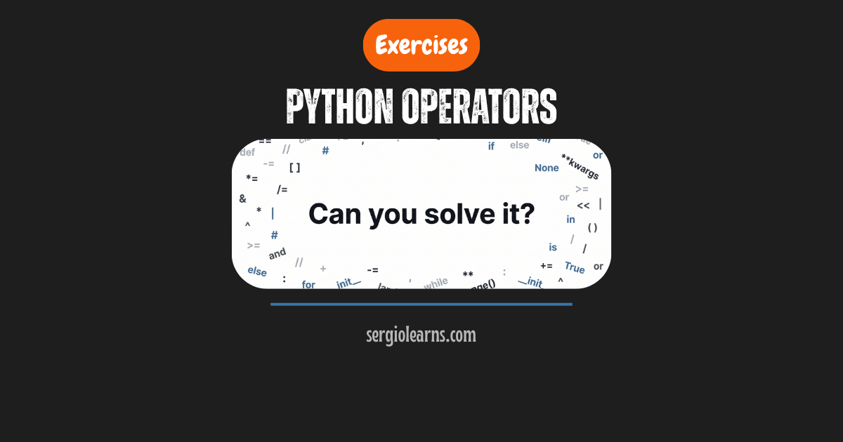 Python operators exercises solutions cheat sheet