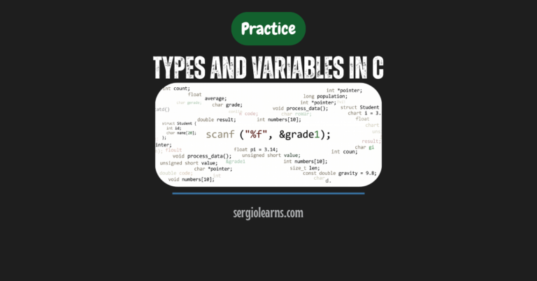 types and variables in C practice gedit Fedora gcc programs