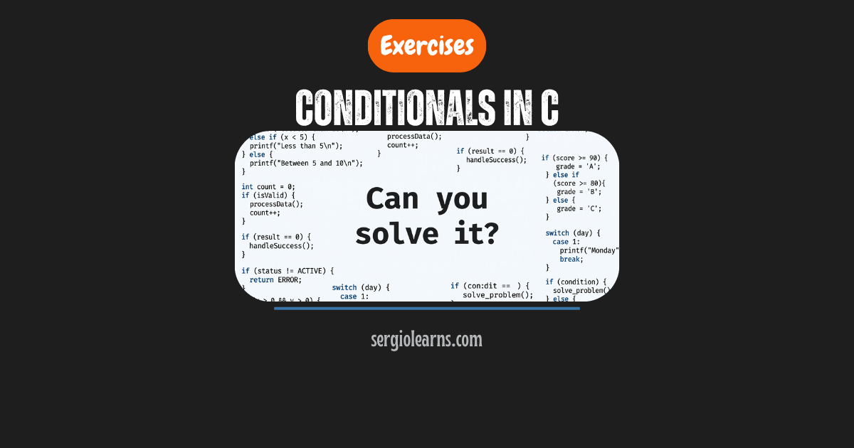 Conditionals in C exercises if else switch solutions cheat sheet Fedora