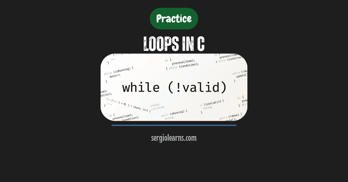 loops in C practice for while do while Fedora gcc programs