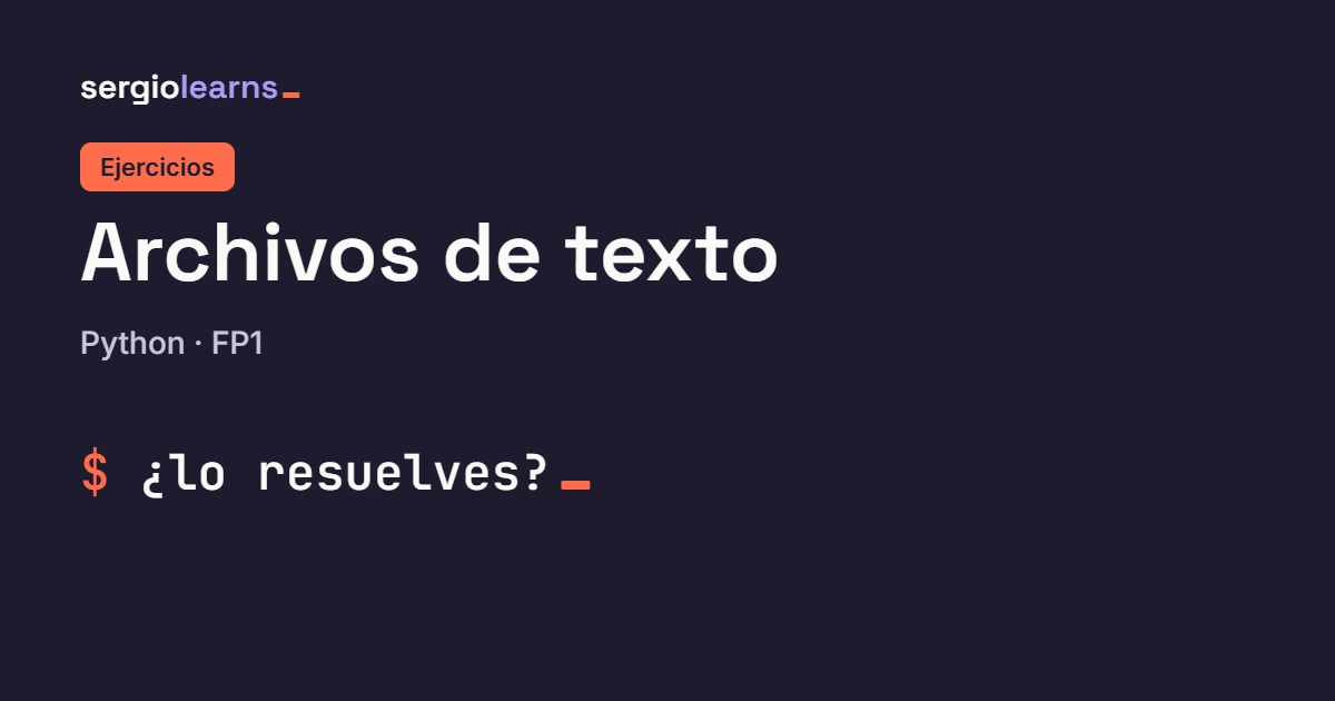 Portada de los ejercicios de archivos de texto en Python