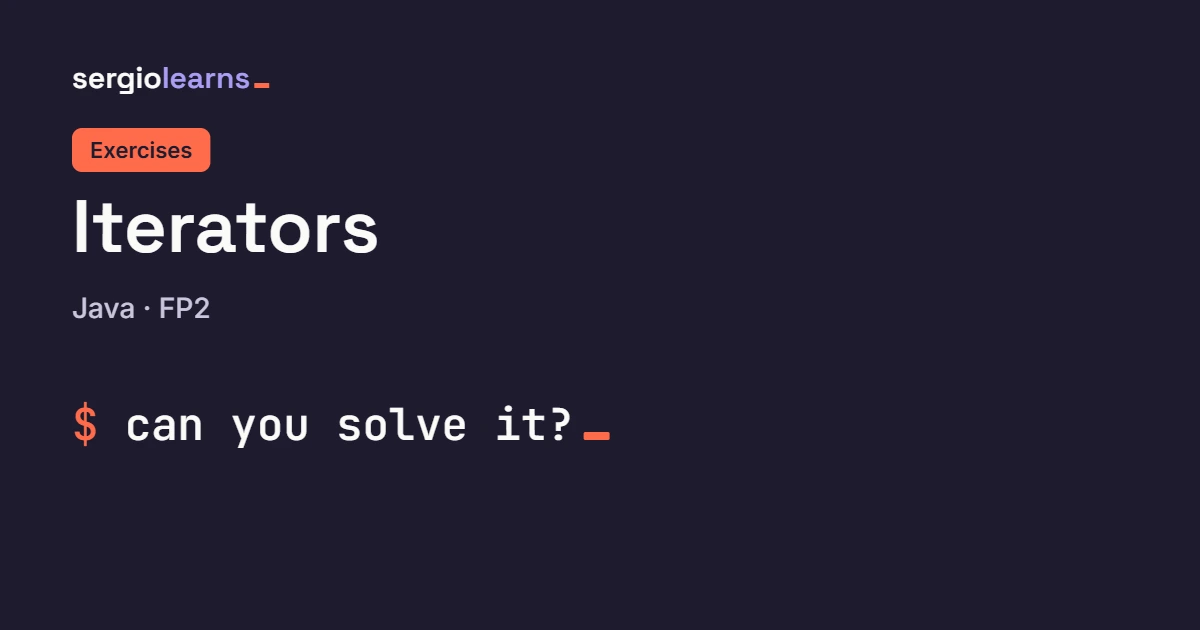 Cover of the exercises article on Java iterators
