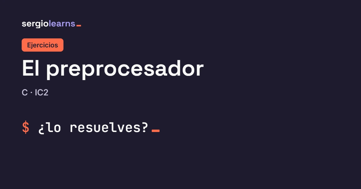 Portada de los ejercicios del preprocesador en C