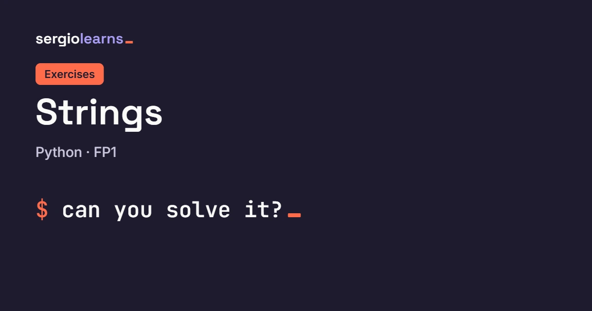 Cover of the Python strings exercises from FP1