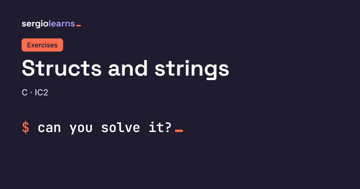 Cover of the C structs and strings exercises