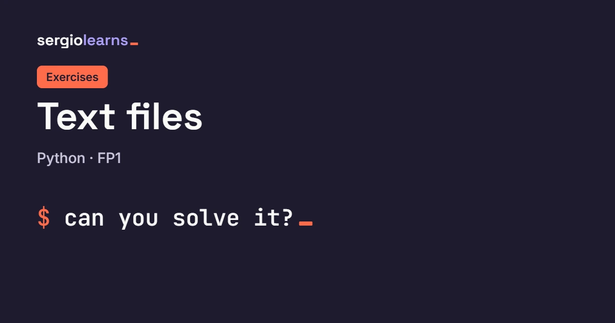Cover of the Python text files exercises